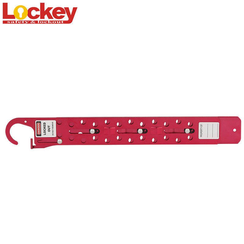 Lengthen 24 Hole Sliding Long Lock Out Tag Out Hasp With 24 Locks In Red